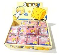Jouet Squishy Vaseline en forme de fromage, 12 pièces/boîte, boîte PVS, jouets anti-stress à rebond lent en forme d'aliments, cadeau promotionnel