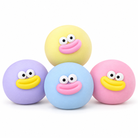 Balle anti-stress créative et amusante à presser, motif dessin animé, yeux grands, bouche de saucisse, rebond lent