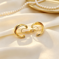Boucles d'oreilles clips en laiton plaqué or de luxe, torsadées et épaisses, pour femme, invisibles et sans douleur, bijoux statement en forme de spirale anti-moustiques
