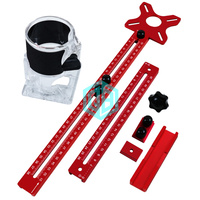 Support de rainure de fraisage de routeur étendu 3 en 1, gabarit de coupe de cercle de routeur de rayon 9-61cm, gabarit de quincaillerie d'armoire en aluminium pour le travail du bois