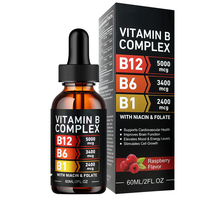 60 ml de gouttes liquides orales de complexe de vitamines B1, B6, B12 pour la santé, antioxydant et soutien immunitaire, compléments alimentaires, complexe de vitamines B