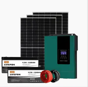Panel surya 3KW 4kW 5kW, produk terbaik di pasaran Panel surya 5kW rumah lengkap sistem tenaga surya