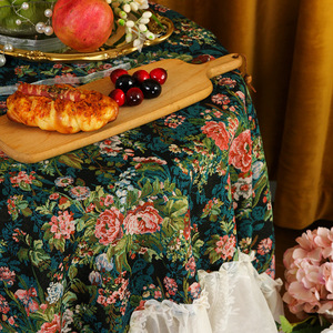 <span class=keywords><strong>Tovaglia</strong></span> Vintage Jacquard Floreale, Elegante Copertura Multiuso <span class=keywords><strong>in</strong></span> Tessuto per Tavolo da Tè, Decorazione Floreale per Casa, Matrimoni e Feste - Product Image 3