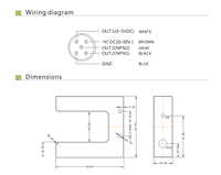 Capteur optique CS-400 à sortie NPN, distance de détection de 6 mm, temps de réaction de 0,5 ms, correction de la déviation ultrasonique, laser transparent