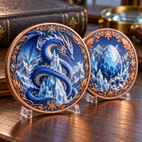Pièce de monnaie en cuivre pur 999 de 1 oz, série Dargon, impression UV en relief 3D, objet de collection, souvenir, cadeau, artisanat métallique, design d'usine, prête à expédier (RTS)