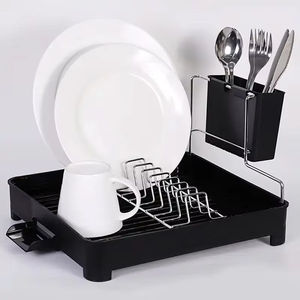 رف تنظيم المطبخ قائم بذاته بطبقة واحدة من الفولاذ المقاوم للصدأ، رف تجفيف الأطباق والأواني للمطبخ، حامل للسكاكين من المعدن - Product Image 5