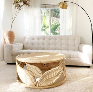 Mesa Auxiliar de Café de Ratán Tejida a Mano Vintage 2024, Decoración de Mimbre para Sala de Estar, Muebles de Interior Modernos - Product Image 2