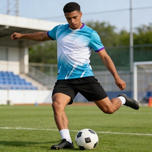 Maillot de football personnalisé haut de gamme, imprimé par sublimation, séchage rapide, respirant, en polyester, kit d'équipe, fourniture OEM F00 - Product Image 3