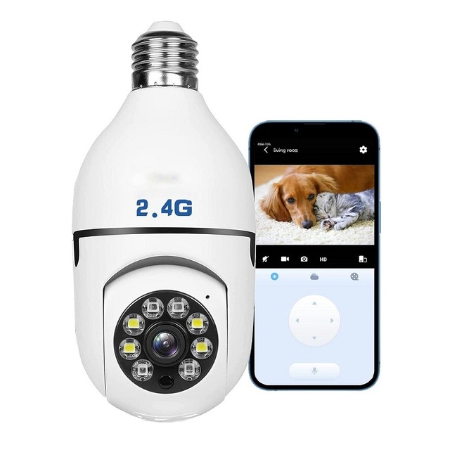 New 360 Degree HD 1080p Wireless CCTV Home Security Camera Wifi Speaker E27 Indoor Security Camera Bulb Featuring CMOS Imaging