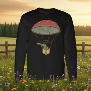 T-shirt à manches longues avec motif grenouille et montgolfière, design Farmcore Cottagecore - Product Image 3