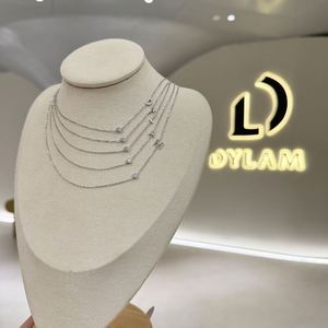 Colliers Alphabet A-Z en Argent S925 Plaqué Or Rhodium 14K avec Zircon Cubique 5A, Chaîne à Maillons, Design Simple et Tendance Dylam - Product Image 2