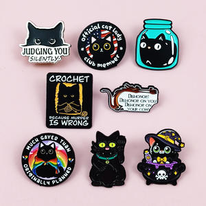 Épinglette en alliage métallique émaillée motif chat noir mignon de dessin animé, épinglette arc-en-ciel Fierté Gay en promotion - Product Image 3