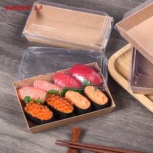 Sunzza食品包装容器,環境にやさしい使い捨て寿司箱クラフト紙箱 - Product Image 2