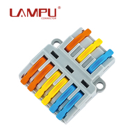 Connecteur universel à levier pour bornier de distribution, 3 entrées 6 sorties, haute efficacité, sans vis, à connexion rapide pour armoire électrique