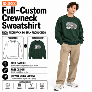 Sudadera de cuello redondo verde oscuro para hombre con estampado gráfico de lobo durmiente y calavera, estilo oversize, forro polar, OEM - Product Image 1