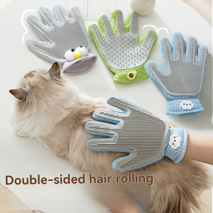Guanto massaggiante per gatti, spazzola per la rimozione del pelo in eccesso, pettine massaggiante per il bagno del cane, strumento in silicone per la toelettatura e la rimozione del pelo. - Product Image 1