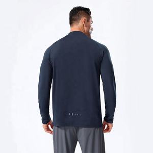 เสื้อยืดแขนยาวแบบรูดซิปสำหรับเล่นเทนนิสวิ่งฟิตเนสเสื้อยืดแห้งเร็วแบบกำหนดเอง - Product Image 5