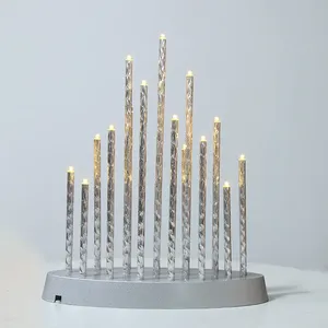 Guirlande lumineuse d'intérieur 16 LED blanc chaud en aluminium doré en forme de pont pour décoration de Noël et de la maison - Product Image 1