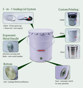 <span class=keywords><strong>Seau</strong></span> métallique personnalisé de 20 litres, étanche, durable, recyclable, emballage en <span class=keywords><strong>bitume</strong></span> avec couvercle à anneau de verrouillage pour l'utilisation de l'essence - Product Image 5