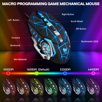 Clavier et souris filaires T-WOLF TF900 à une main avec rétroéclairage RGB, mini clavier de jeu à une main pour les joueurs mobiles et les ordinateurs