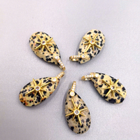 Pendentif en zircon naturel taillé en goutte d'eau, plaqué or, fait main, bijoux de mode transfrontaliers pour femmes européennes et américaines