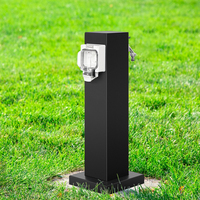 Piedestal d'alimentation de jardin en acier inoxydable 304 IP66 avec prises électriques standard 10A/20A et robinet d'eau antigel