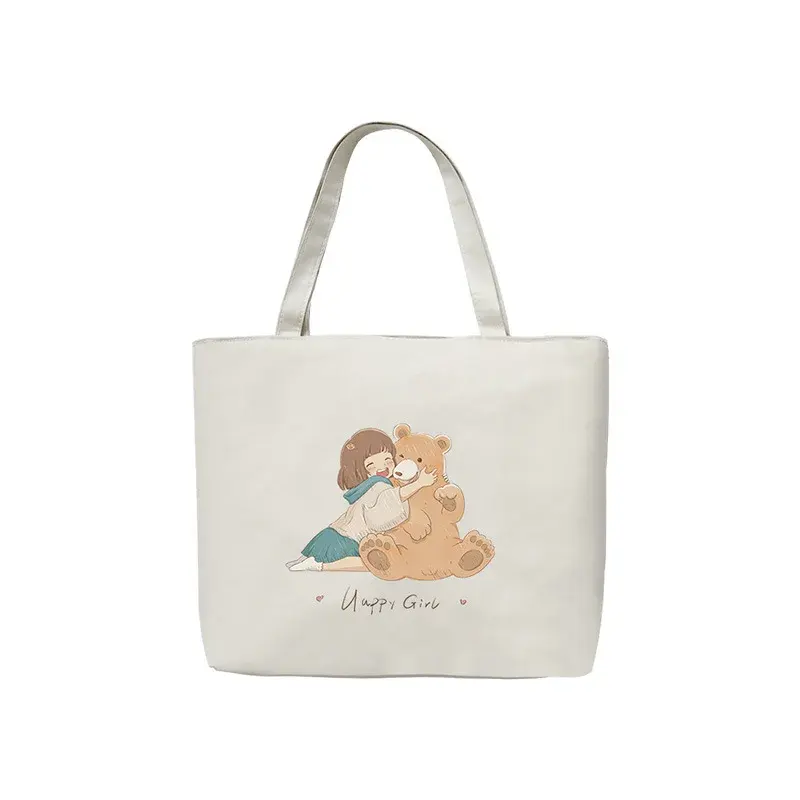 Rubini Custom le tue borse della spesa in tela di cotone Tote Bag in bianco Calico Shopper borse con Logo stampato