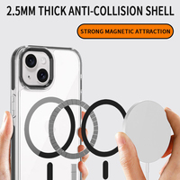 2 in 1 Luxury Upgrade TPU Shockproof Strong Magnetic Mobile Phone case pour iPhone 13 14 15 16 17 clear Back Cover