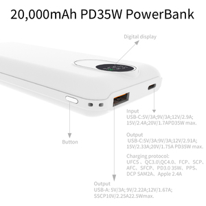 ที่กำหนดเอง20000มิลลิแอมป์ต์2-in-1แบตสำรองแบบพกพาบางเฉียบ PD35W USB Type-C Micro USB ชาร์จเร็ว QC 3.0 <span class=keywords><strong>50W</strong></span> สถานีพลังงาน - Product Image 4