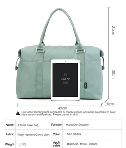 Logo personnalisé Bagages de voyage Sacs de sport Rose Week-end Sac de nuit Voyage Sports Bagage à main Sac de sport avec séparation sec et humide - Product Image 3