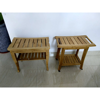 Chaise de douche multifonctionnelle en bambou, banc de douche, tabouret, Spa, organisateur de bain avec étagère de rangement