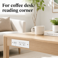 Multiprise de bureau encastrable avec charge rapide USB-C PD 20W, prise d'extension encastrée élégante, pour articles électriques de bureau