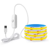 5V COB LED bande lumineuse 320LEDs/M capteur tactile Dimmable USB Flexible LED ruban ruban adhésif bricolage miroir TV rétro-éclairage veilleuse