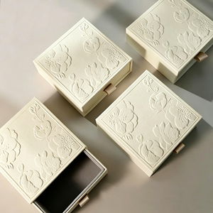 Luxury Emboss Floral Drawer Jewelry Box Custom Logo Paper Gift Box <b>Ring</b> Earring Necklace Jewellery Packaging Cardboard Boxes - Product Image 4