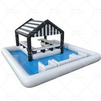Bar flottant gonflable commercial personnalisé pour piscine, en PVC durable, idéal pour les loisirs aquatiques, les fêtes sur la plage et la location événementielle