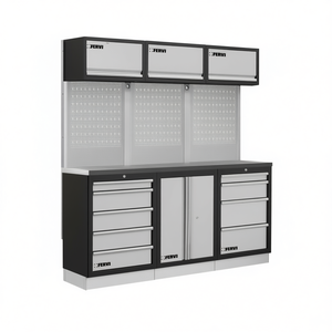 Armario de taller modular Fervi A008N, sistema de almacenamiento de herramientas con panel perforado y cajones para uso en garaje - Product Image 2