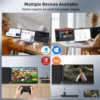 Portable 12 pouces FHD IPS double écran moniteur de jeu 60Hz LCD Extender 1920x1080 affichage 2 haut-parleurs d'interface de type C pour ordinateur portable