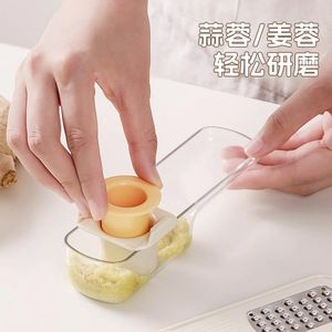 Multi Functional Ginger Garlic Grinder 3 In 1 Slicer Grater Kitchen Tool Manual Stainless Steel Plastic Housing - Product Image 4
