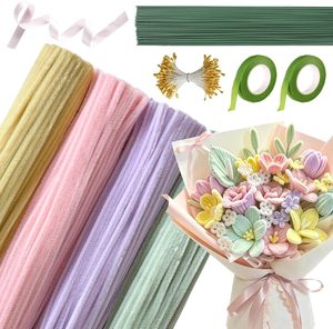 Kits de Manualidades Educativas Preescolares, Limpiapipas de Chenilla de Colores Surtidos, Palitos de Felpa, 100 Unidades por Paquete - Product Image 1