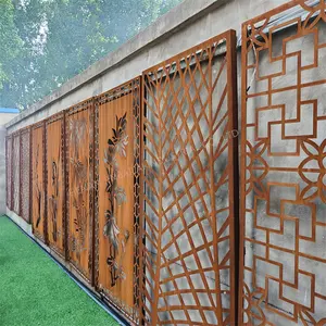 큰 옥외 정원 스크린 corten 강철 레이저 커트 벽 스크린 담 정원 고대 corten 강철 스크린