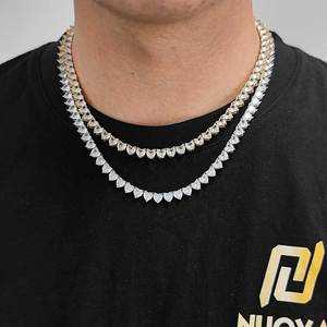 Collar de Hip Hop, Joyería Chapada en Oro, Cadenas de Tenis, Gargantilla de Diamantes de Zirconia, Collar de Tenis con Forma de Corazón Iced Out para Mujer - Product Image 4