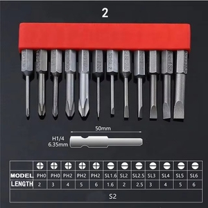 Jeu de 12 embouts de tournevis magnétiques à tige hexagonale de 1/4 po, en acier S2, avec étui rigide, pour vis Torx, étoile et cannelée, <span class=keywords><strong>outil</strong></span> à main OEM - Product Image 2