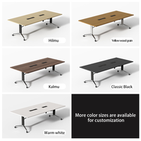 Tables de conférence pliantes et mobiles modernes pour l'école et le bureau, construction en bois durable avec pieds en aluminium