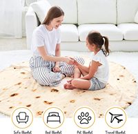 Vente en gros Cadeau super doux Canapé confortable Impression personnalisée Logo Burritos Tortilla Donut Pizza Flanelle Jeter des couvertures