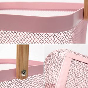 <span class=keywords><strong>Cesta</strong></span> de Almacenamiento Cuadrada de Metal Mixwares con Asa de Madera, Organizador de Frutas y Alimentos para Cocina, <span class=keywords><strong>Cesta</strong></span> de Cosecha - Product Image 3