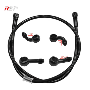 Tuyau de frein tressé AN3 pour moto, raccords banjo M10, <span class=keywords><strong>ligne</strong></span> de frein hydraulique haute pression, <span class=keywords><strong>50</strong></span> 60 <span class=keywords><strong>70</strong></span> 80 90 100 110 120cm, universel - Product Image 5