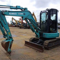 Mini-excavatrice diesel japonaise d'occasion KOBELCO SK35SR de 3,5 tonnes avec moteur Kobelco, boîte de vitesses PLC, capacité de la benne de 0,12 m³