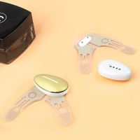 Masseur oculaire portable en forme de V, tête de contact ovale dorée, patch adhésif flexible, outil de soin des yeux