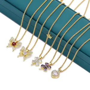 JXX 24k Gold Plated Brass 2024 The New Listing Pendants Chain Trend Version Of Zircon Pendant Luxury Necklace Women