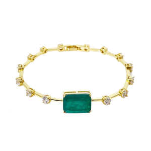 Tianyu Gems Vintage Style <b>Copper</b> <b>Bracelet</b> Adorned with Shiny Zircon Stones and Elegant Daily Wear Jewelry - Product Image 1